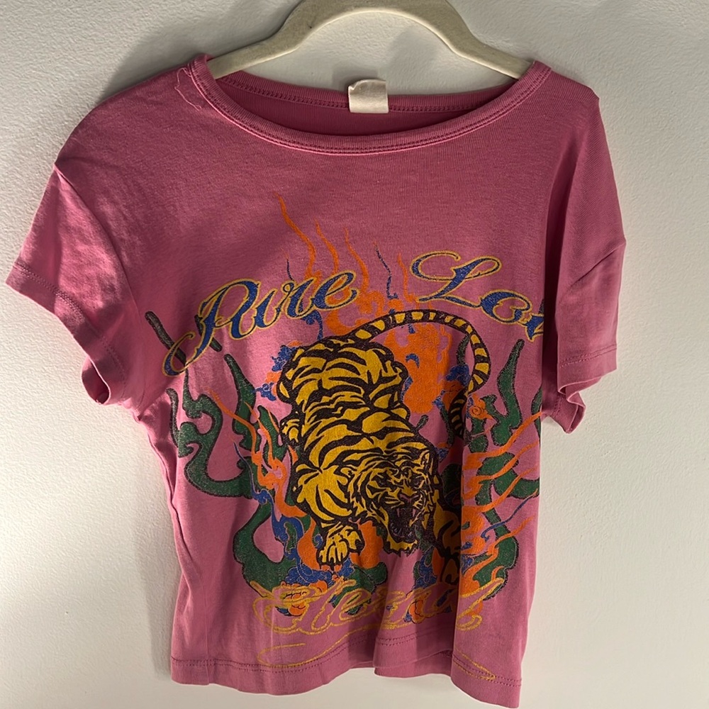 Urban outfitters pink graphic baby tee